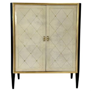 Italian Art Deco Parchment Cabinet Attributed to Paolo Buffa, 1950s